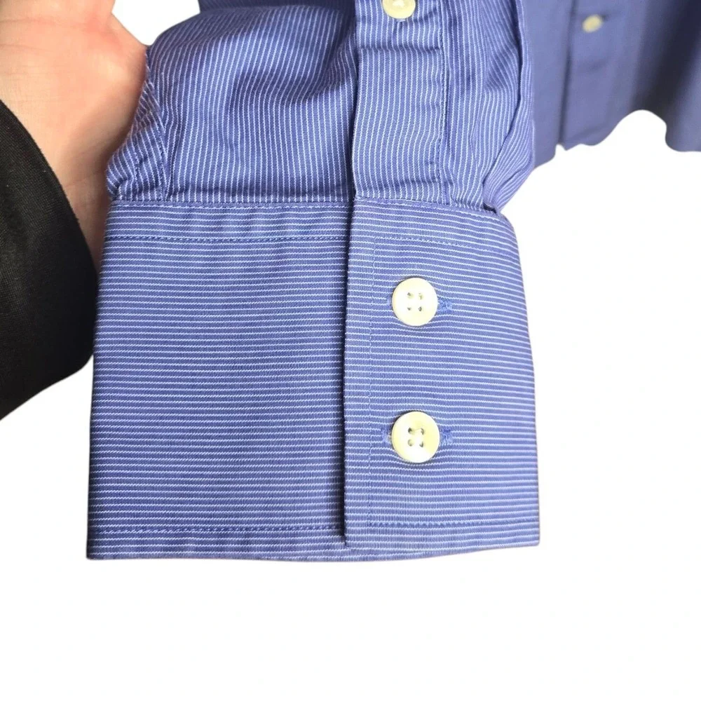 Banana Republic Dress Shirt Striped‎ Long Sleeve Button Down Blue Mens L